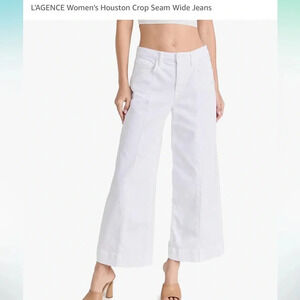 L’gence Houston Crop jeans with seam down the front legs with a wide leg
